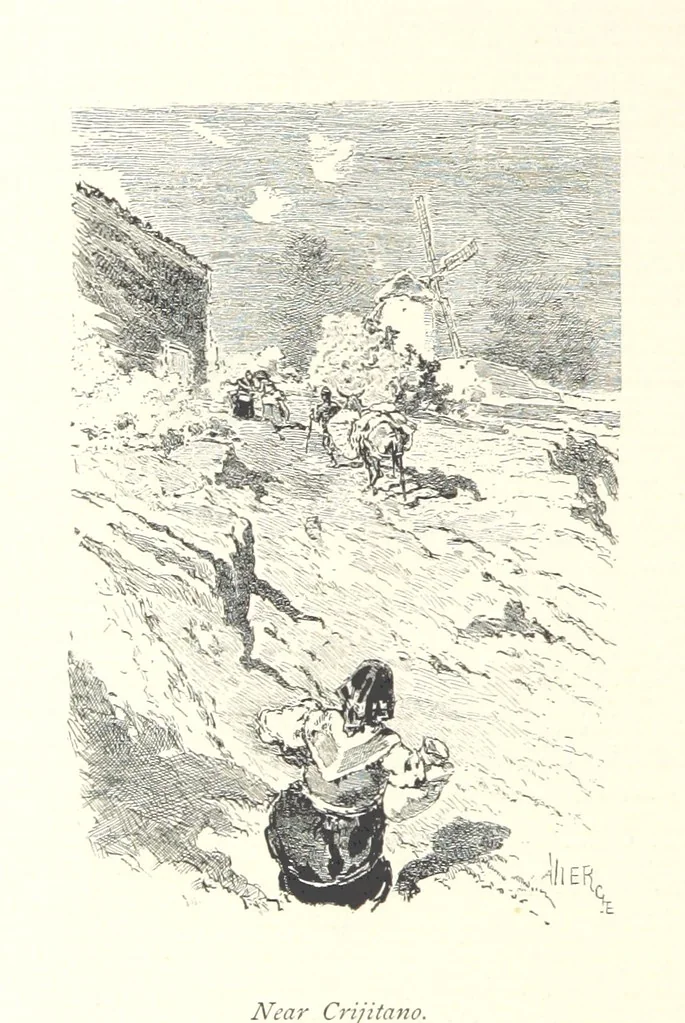 An illustration from On the Trail of Don Quixote: being a record of rambles in the ancient province of La Mancha ... Illustrated by D. Vierge, 1897, leaf 170