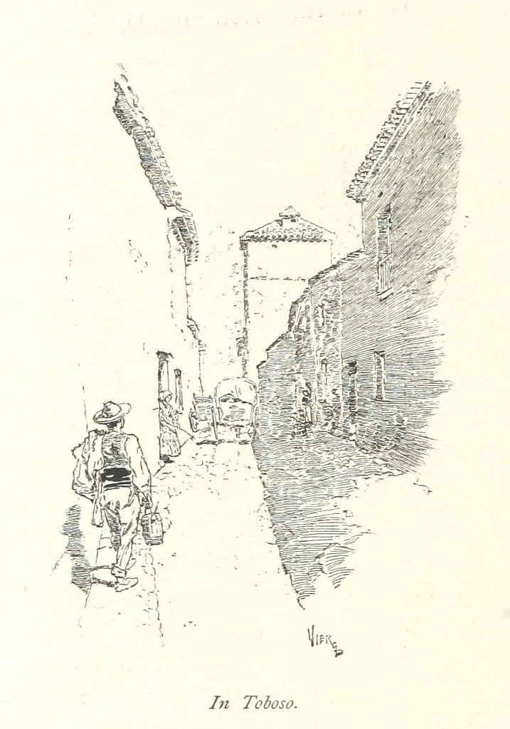 An illustration from On the Trail of Don Quixote: being a record of rambles in the ancient province of La Mancha ... Illustrated by D. Vierge, 1897, leaf 184