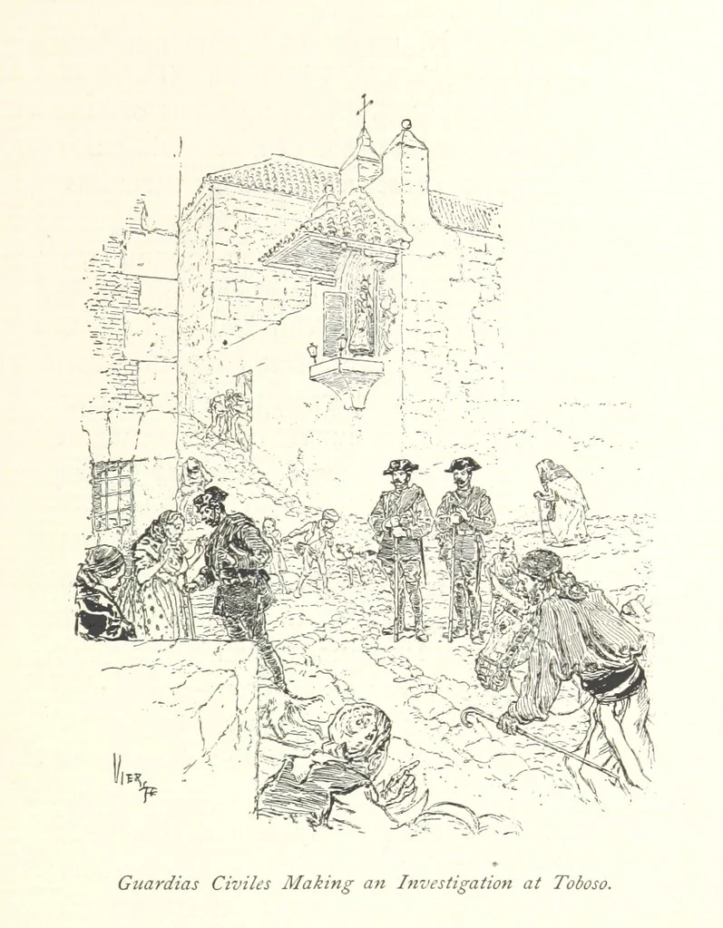 An illustration from On the Trail of Don Quixote: being a record of rambles in the ancient province of La Mancha ... Illustrated by D. Vierge, 1897, leaf 189