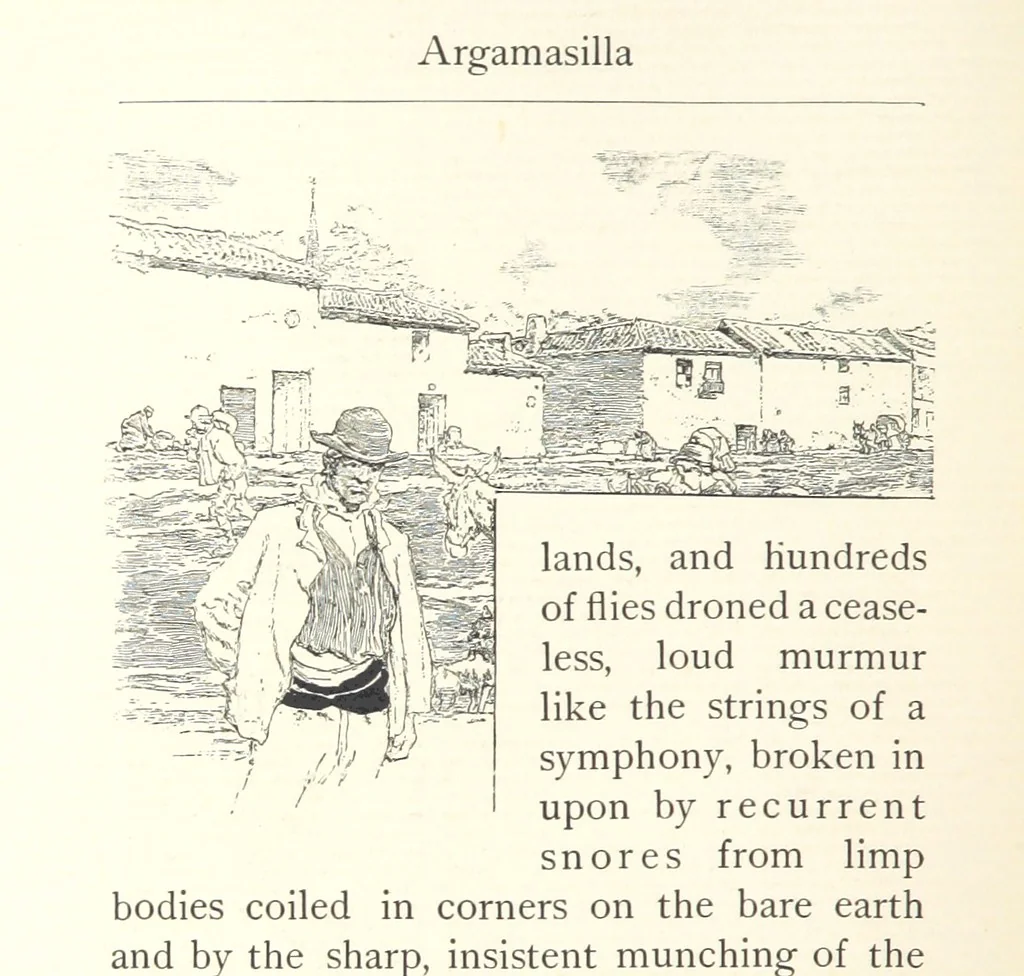 An illustration from On the Trail of Don Quixote: being a record of rambles in the ancient province of La Mancha ... Illustrated by D. Vierge, 1897, leaf 54