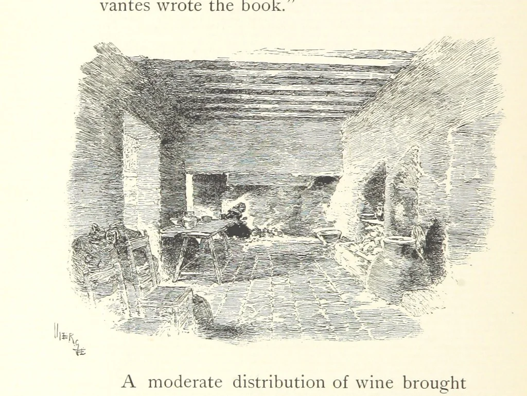 An illustration from On the Trail of Don Quixote: being a record of rambles in the ancient province of La Mancha ... Illustrated by D. Vierge, 1897, leaf 62
