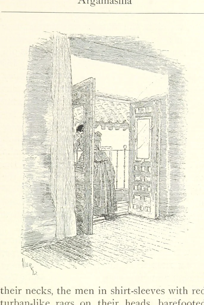 An illustration from On the Trail of Don Quixote: being a record of rambles in the ancient province of La Mancha ... Illustrated by D. Vierge, 1897, leaf 75
