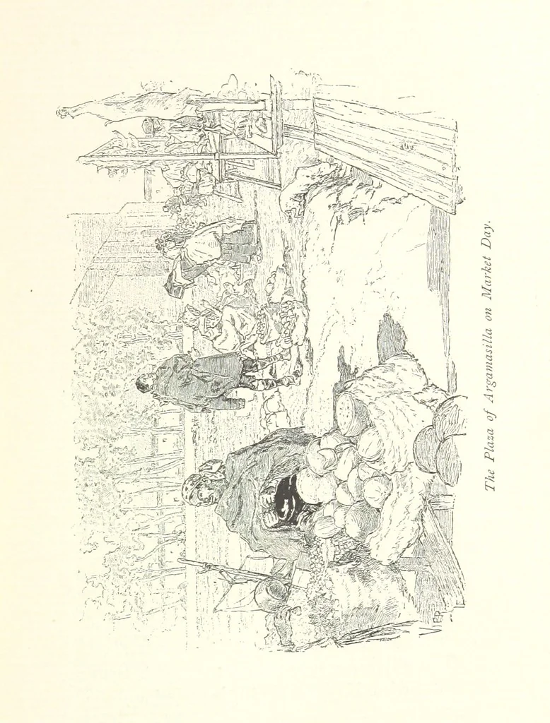 An illustration from On the Trail of Don Quixote: being a record of rambles in the ancient province of La Mancha ... Illustrated by D. Vierge, 1897, leaf 79