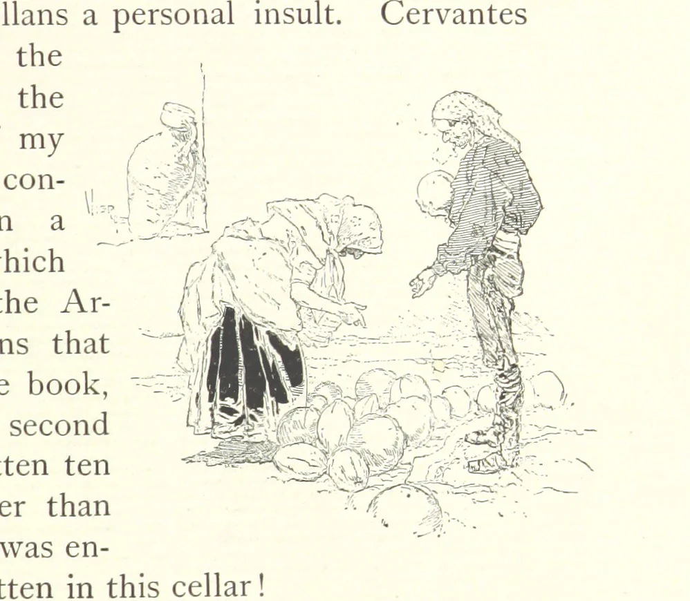 An illustration from On the Trail of Don Quixote: being a record of rambles in the ancient province of La Mancha ... Illustrated by D. Vierge, 1897, leaf 83