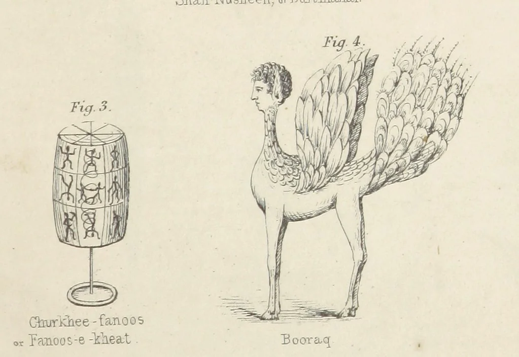 An illustration from Qanoon-e-Islan, or the Customs of the Moosulmans of India; comprising a full and exact account of their various rites and ceremonies ... By Jaffur Shurreef. Composed under the direction of, and translated by, G. A. Herklots, 1863, leaf 501