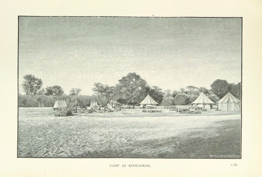 An illustration from The Wild Tribes of the Soudan. An account of travel and sport, chiefly in the Basé country, etc, 1883, leaf 139