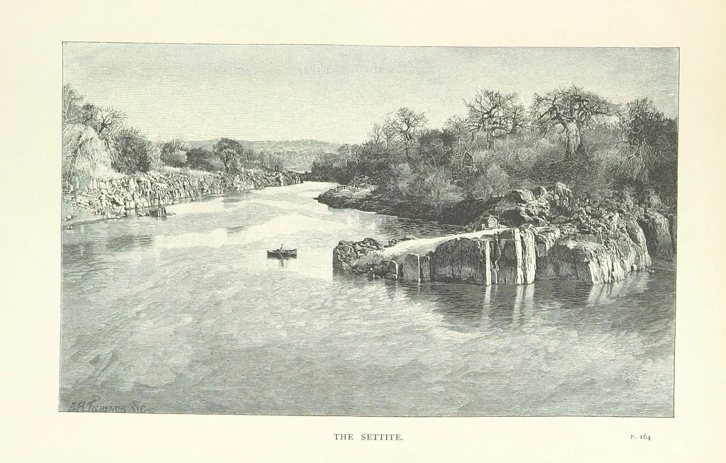 An illustration from The Wild Tribes of the Soudan. An account of travel and sport, chiefly in the Basé country, etc, 1883, leaf 247