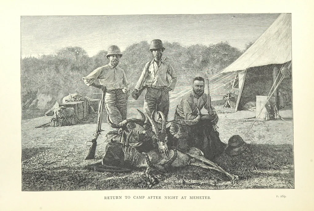 An illustration from The Wild Tribes of the Soudan. An account of travel and sport, chiefly in the Basé country, etc, 1883, leaf 264