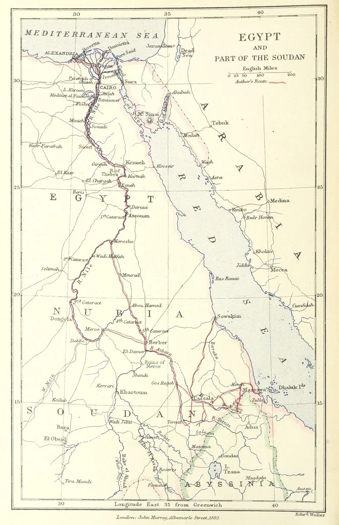An illustration from The Wild Tribes of the Soudan. An account of travel and sport, chiefly in the Basé country, etc, 1883, leaf 30