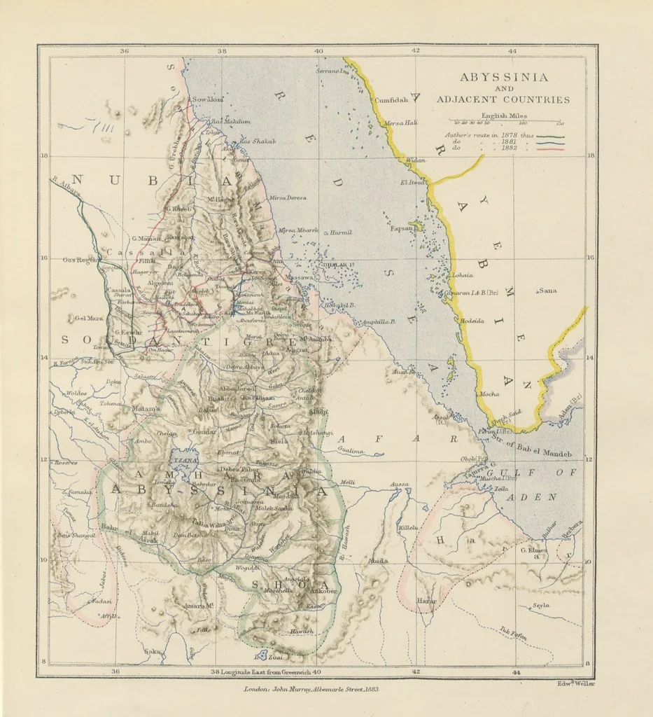 An illustration from The Wild Tribes of the Soudan. An account of travel and sport, chiefly in the Basé country, etc, 1883, leaf 397