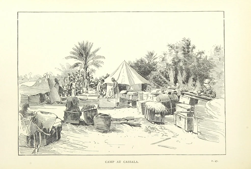 An illustration from The Wild Tribes of the Soudan. An account of travel and sport, chiefly in the Basé country, etc, 1883, leaf 86