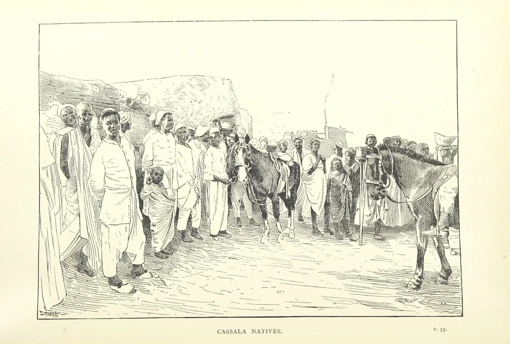 An illustration from The Wild Tribes of the Soudan. An account of travel and sport, chiefly in the Basé country, etc, 1883, leaf 98
