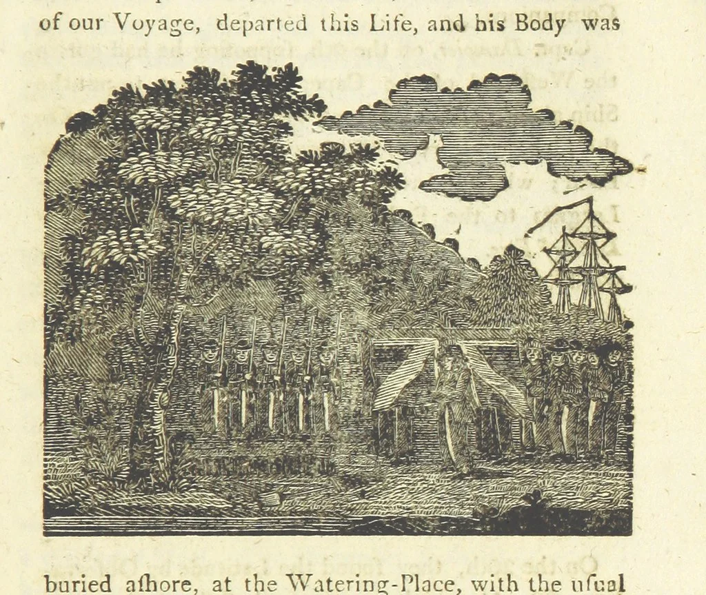 An illustration from Providence Displayed: or, the remarkable adventures of Alexander Selkirk, who lived four years and four months by himself, on the island of Juan Fernandez ... To which is added a supplement, containing the history of P. Serrano, E. How, and others left in similar situations, 1800, leaf 55