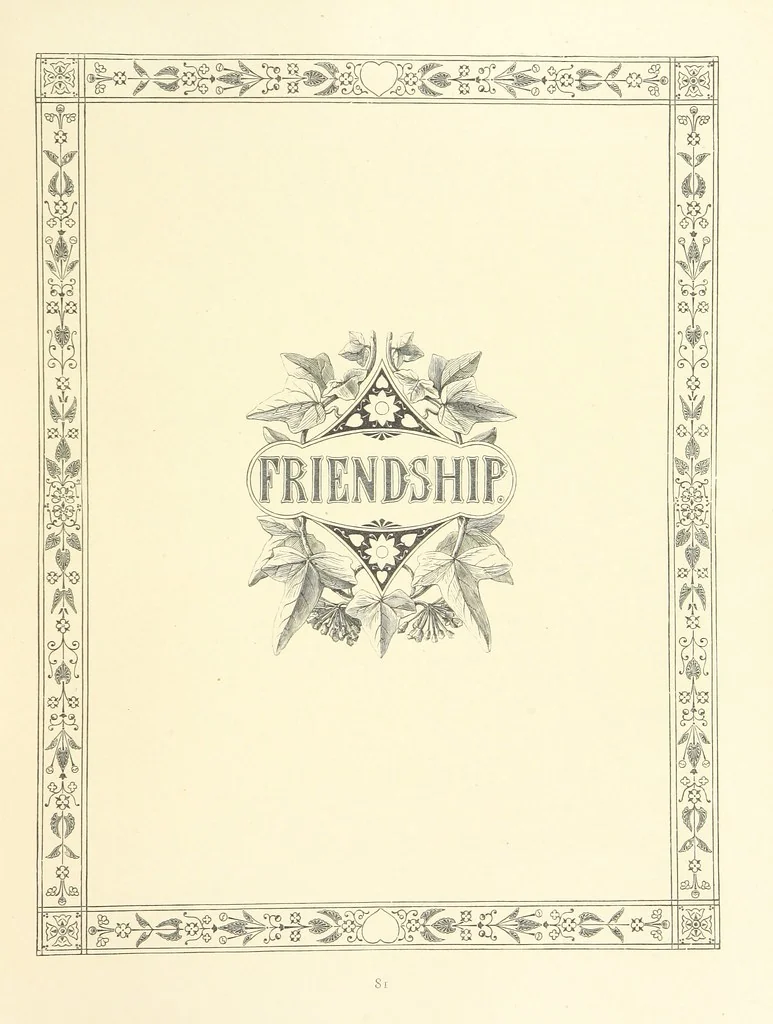 An illustration from The Nobility of Life, its graces and virtues, portrayed in prose and verse by the best writers. Selected and edited by L. Valentine. With twenty-four original pictures printed in colours, elaborate borders, etc, 1869, leaf 115