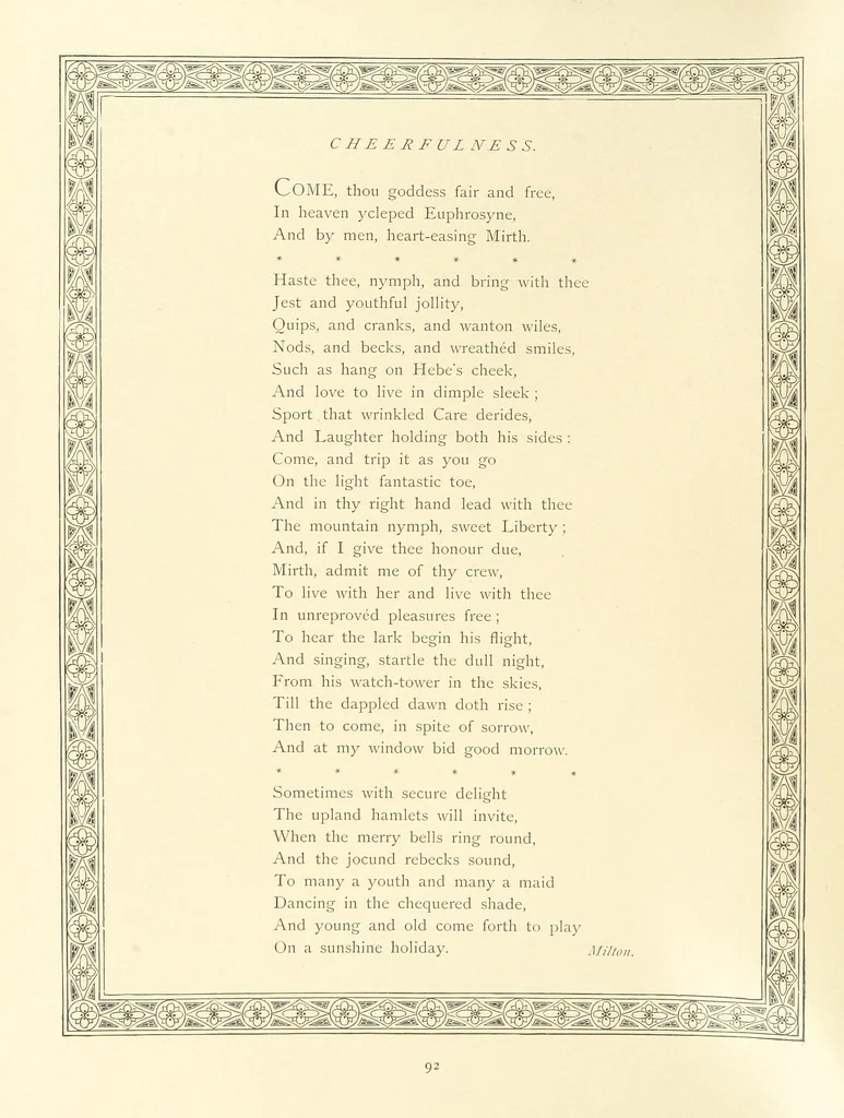 An illustration from The Nobility of Life, its graces and virtues, portrayed in prose and verse by the best writers. Selected and edited by L. Valentine. With twenty-four original pictures printed in colours, elaborate borders, etc, 1869, leaf 128