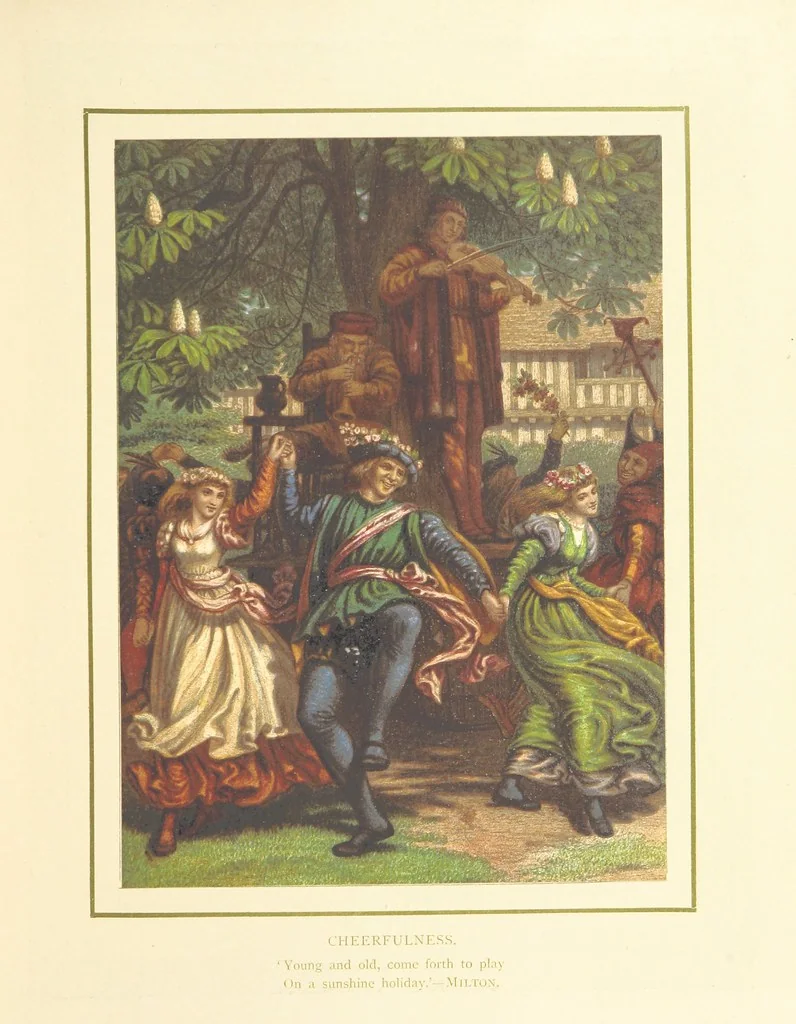 An illustration from The Nobility of Life, its graces and virtues, portrayed in prose and verse by the best writers. Selected and edited by L. Valentine. With twenty-four original pictures printed in colours, elaborate borders, etc, 1869, leaf 131