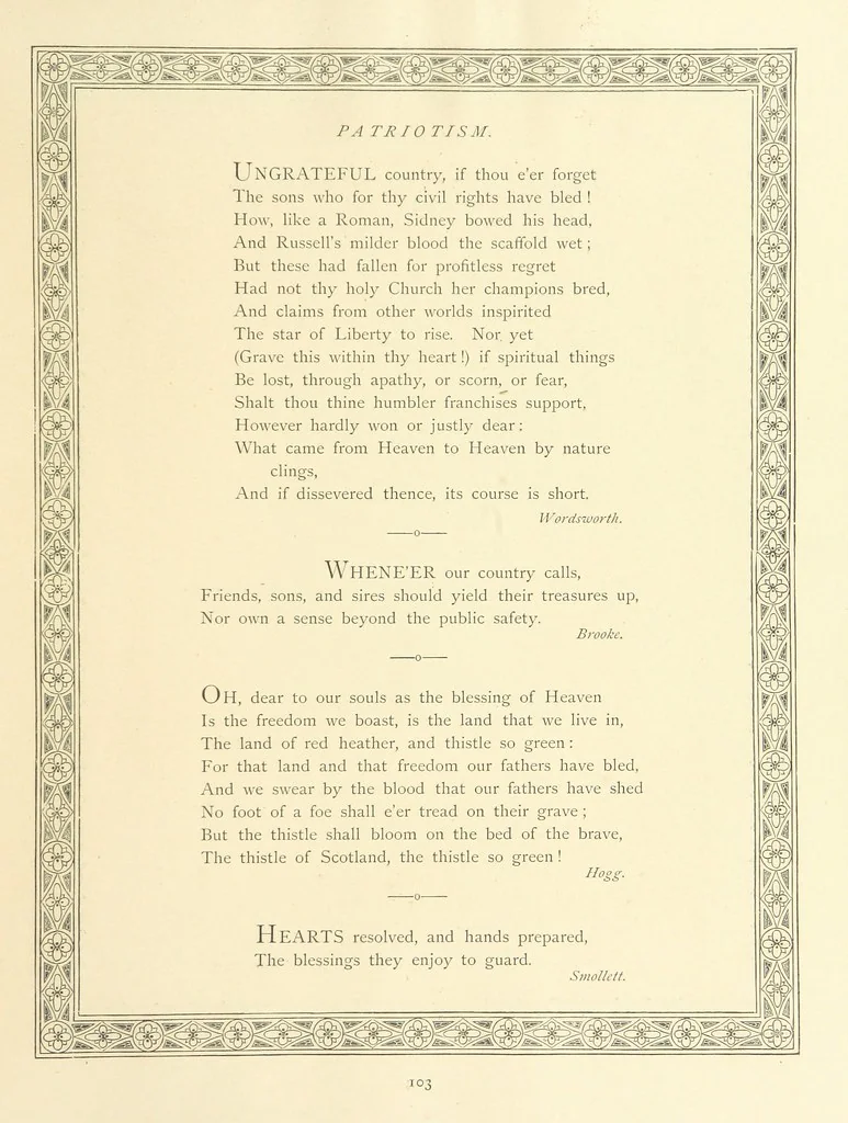 An illustration from The Nobility of Life, its graces and virtues, portrayed in prose and verse by the best writers. Selected and edited by L. Valentine. With twenty-four original pictures printed in colours, elaborate borders, etc, 1869, leaf 143