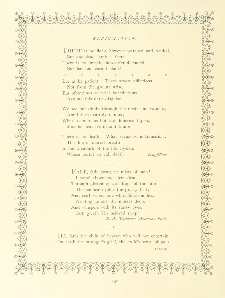 An illustration from The Nobility of Life, its graces and virtues, portrayed in prose and verse by the best writers. Selected and edited by L. Valentine. With twenty-four original pictures printed in colours, elaborate borders, etc, 1869, leaf 188