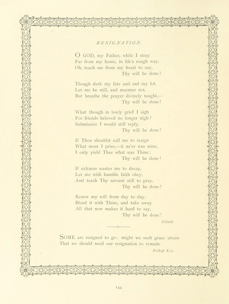 An illustration from The Nobility of Life, its graces and virtues, portrayed in prose and verse by the best writers. Selected and edited by L. Valentine. With twenty-four original pictures printed in colours, elaborate borders, etc, 1869, leaf 194
