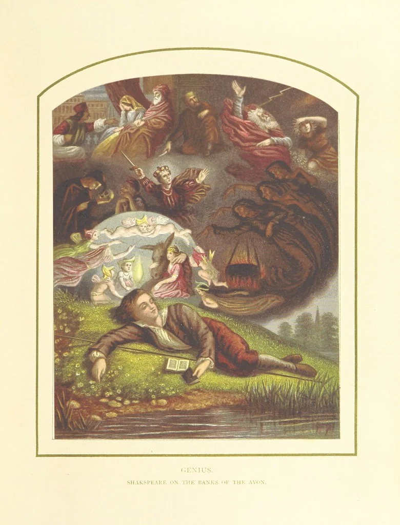 An illustration from The Nobility of Life, its graces and virtues, portrayed in prose and verse by the best writers. Selected and edited by L. Valentine. With twenty-four original pictures printed in colours, elaborate borders, etc, 1869, leaf 201