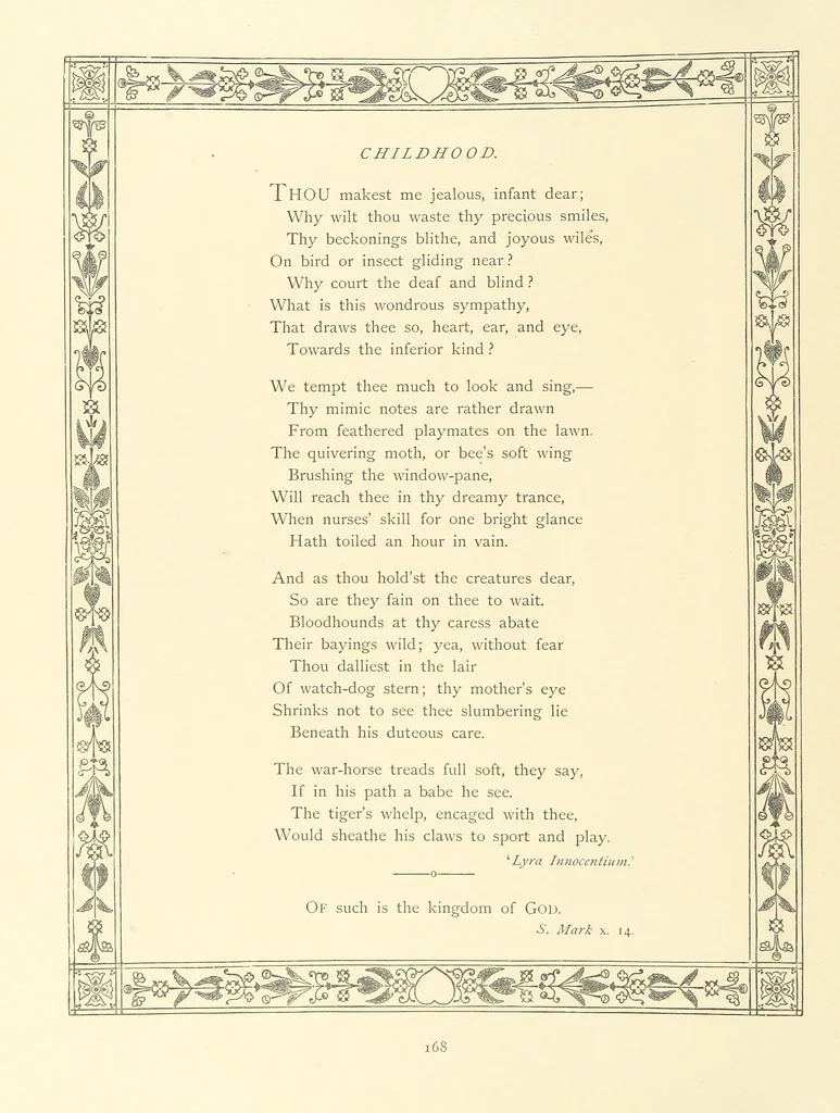 An illustration from The Nobility of Life, its graces and virtues, portrayed in prose and verse by the best writers. Selected and edited by L. Valentine. With twenty-four original pictures printed in colours, elaborate borders, etc, 1869, leaf 224