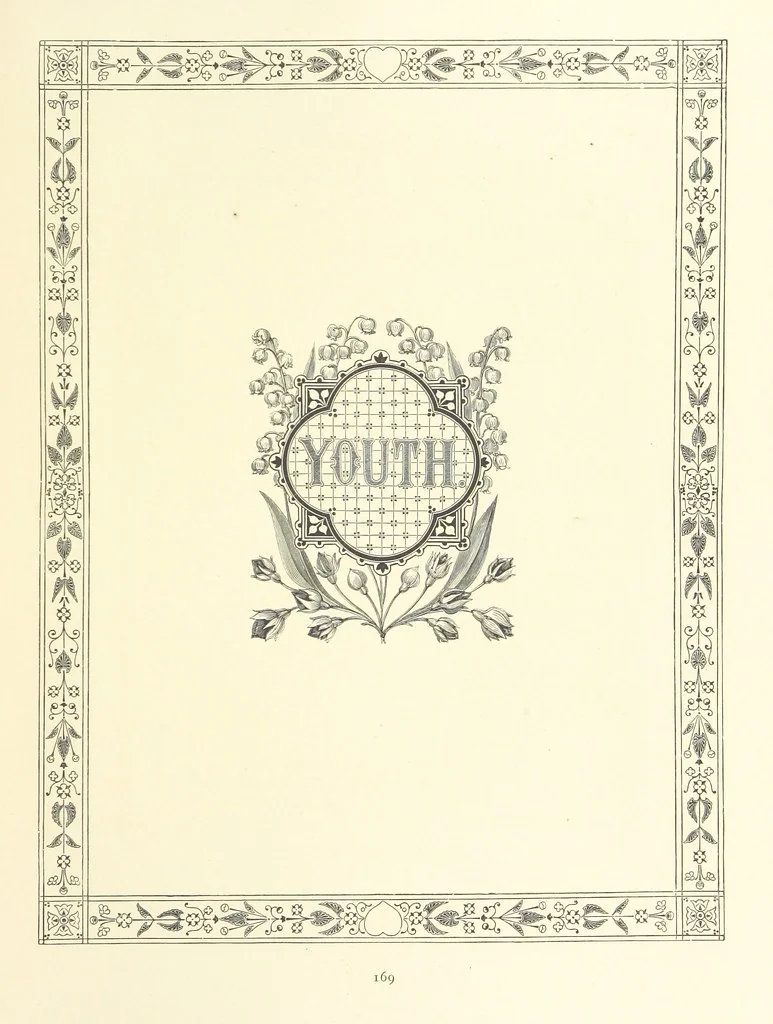An illustration from The Nobility of Life, its graces and virtues, portrayed in prose and verse by the best writers. Selected and edited by L. Valentine. With twenty-four original pictures printed in colours, elaborate borders, etc, 1869, leaf 225