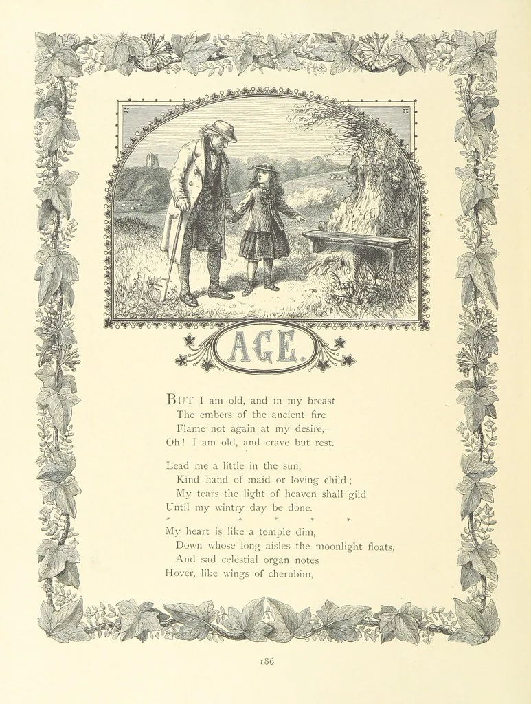 An illustration from The Nobility of Life, its graces and virtues, portrayed in prose and verse by the best writers. Selected and edited by L. Valentine. With twenty-four original pictures printed in colours, elaborate borders, etc, 1869, leaf 246