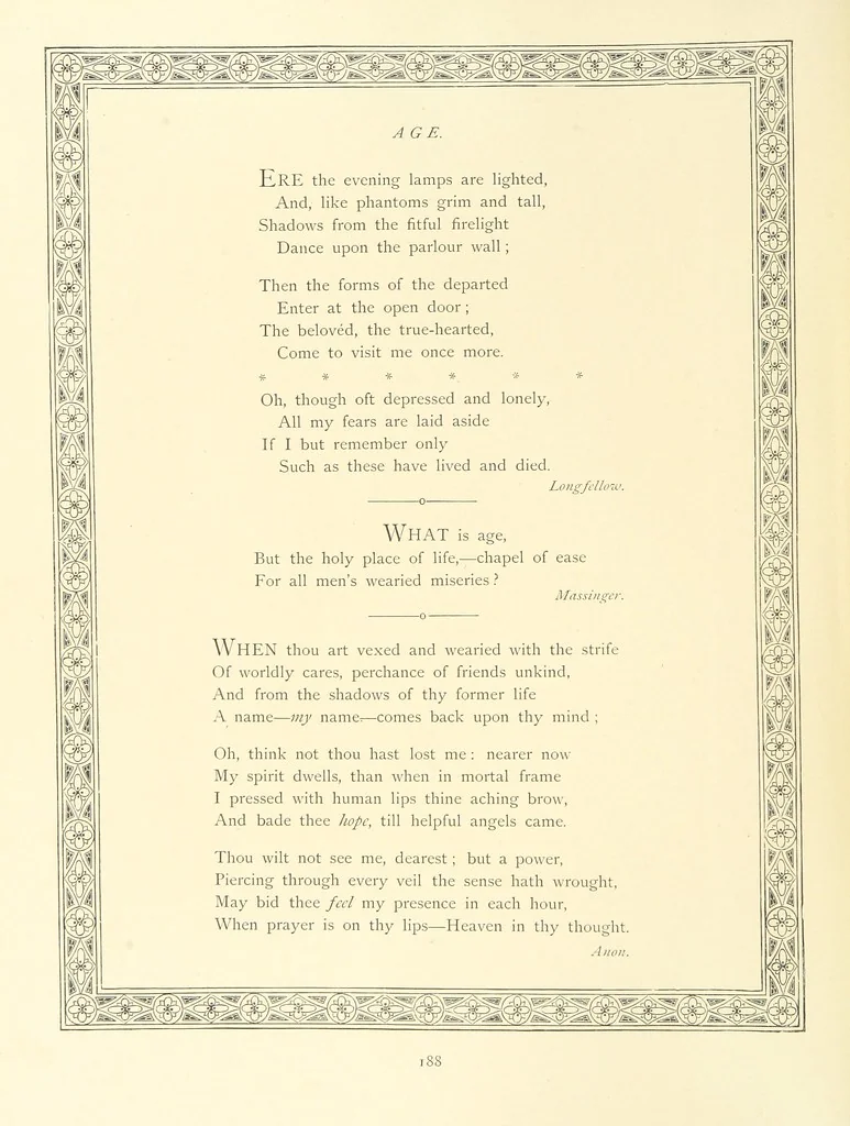 An illustration from The Nobility of Life, its graces and virtues, portrayed in prose and verse by the best writers. Selected and edited by L. Valentine. With twenty-four original pictures printed in colours, elaborate borders, etc, 1869, leaf 248