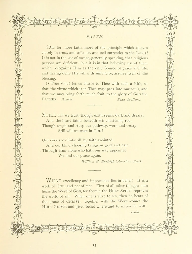An illustration from The Nobility of Life, its graces and virtues, portrayed in prose and verse by the best writers. Selected and edited by L. Valentine. With twenty-four original pictures printed in colours, elaborate borders, etc, 1869, leaf 33