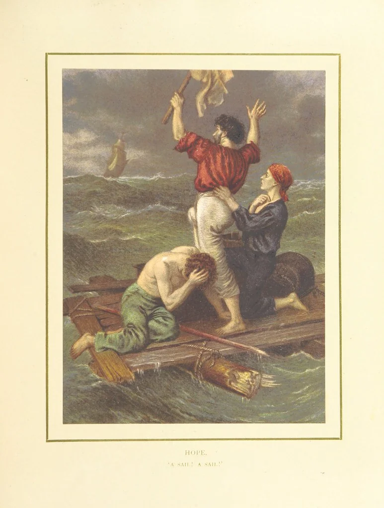An illustration from The Nobility of Life, its graces and virtues, portrayed in prose and verse by the best writers. Selected and edited by L. Valentine. With twenty-four original pictures printed in colours, elaborate borders, etc, 1869, leaf 41