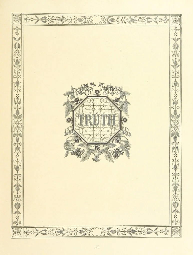 An illustration from The Nobility of Life, its graces and virtues, portrayed in prose and verse by the best writers. Selected and edited by L. Valentine. With twenty-four original pictures printed in colours, elaborate borders, etc, 1869, leaf 55