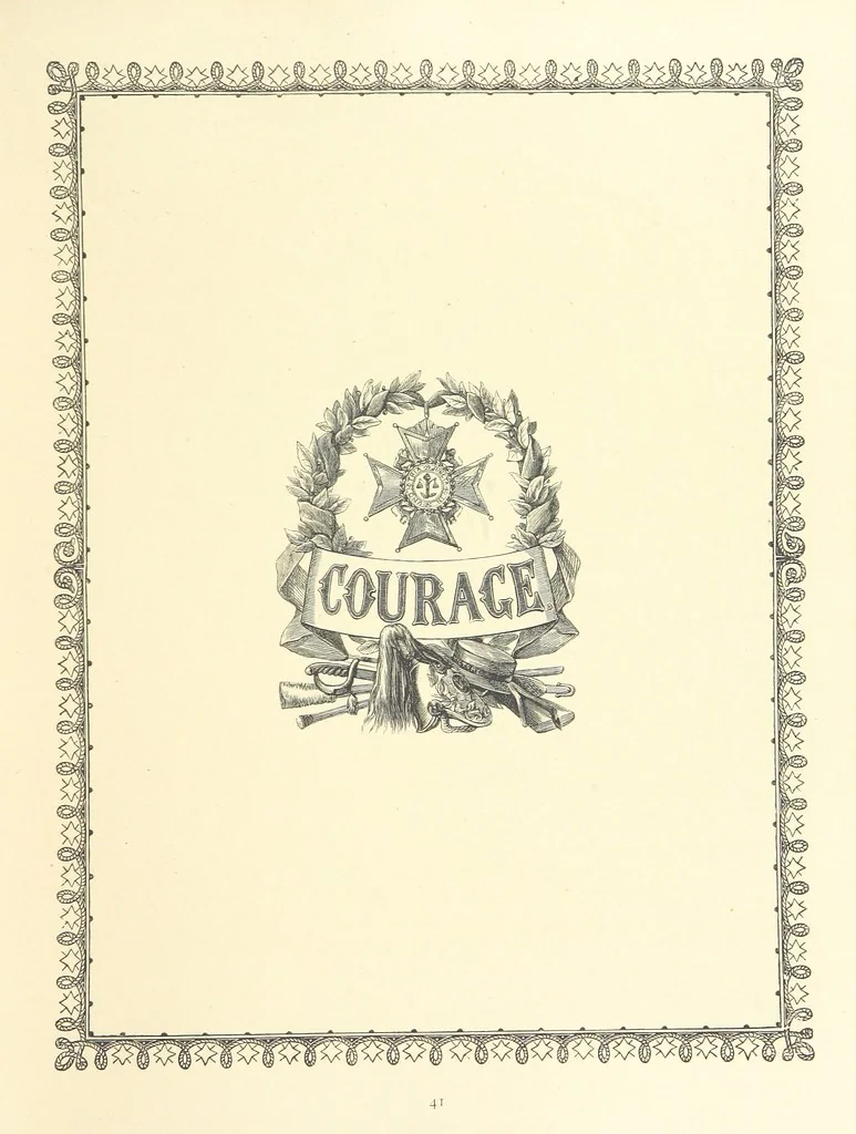 An illustration from The Nobility of Life, its graces and virtues, portrayed in prose and verse by the best writers. Selected and edited by L. Valentine. With twenty-four original pictures printed in colours, elaborate borders, etc, 1869, leaf 65