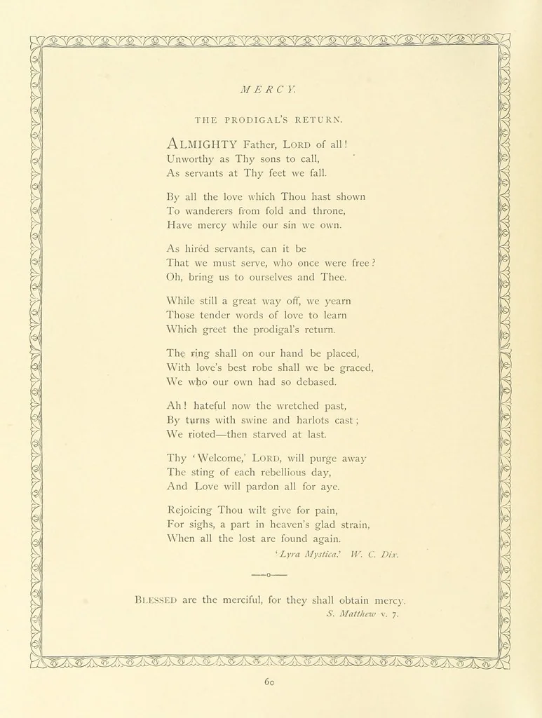 An illustration from The Nobility of Life, its graces and virtues, portrayed in prose and verse by the best writers. Selected and edited by L. Valentine. With twenty-four original pictures printed in colours, elaborate borders, etc, 1869, leaf 88