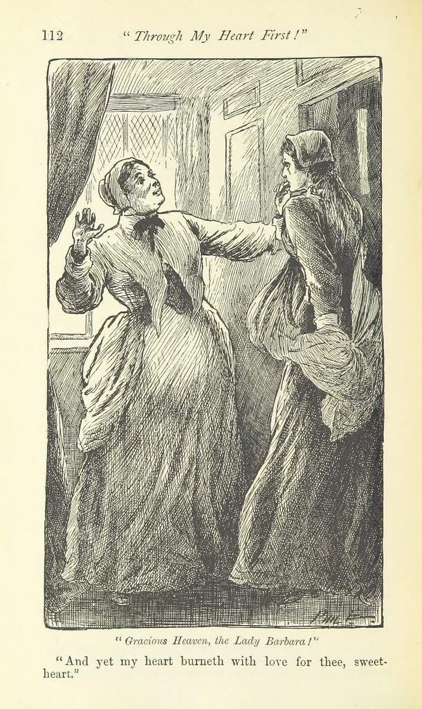 An illustration from Through my Heart first. [A novel.] With ... illustrations, etc, 1888, leaf 124