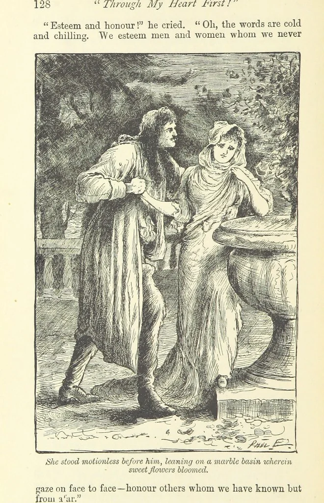 An illustration from Through my Heart first. [A novel.] With ... illustrations, etc, 1888, leaf 140