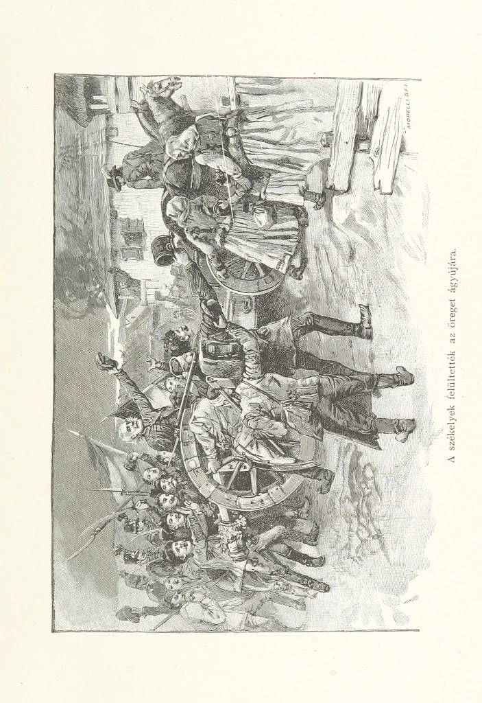 An illustration from Csataképek a magyar szabadságharczból ... Kimnach László rajzai után készült fametszetekkel. Hatodik illusztrált díszkiadás, 1899, leaf 167