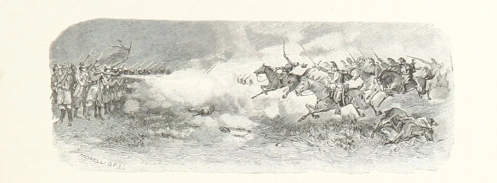 An illustration from Csataképek a magyar szabadságharczból ... Kimnach László rajzai után készült fametszetekkel. Hatodik illusztrált díszkiadás, 1899, leaf 177