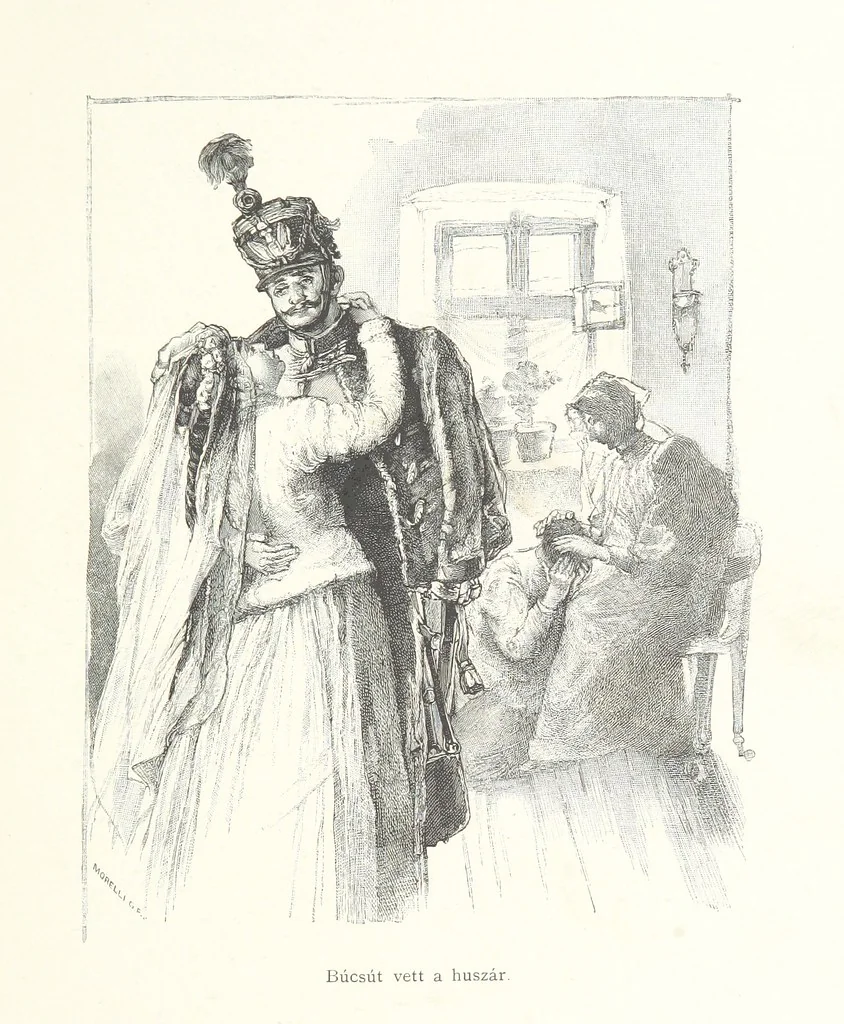 An illustration from Csataképek a magyar szabadságharczból ... Kimnach László rajzai után készült fametszetekkel. Hatodik illusztrált díszkiadás, 1899, leaf 19