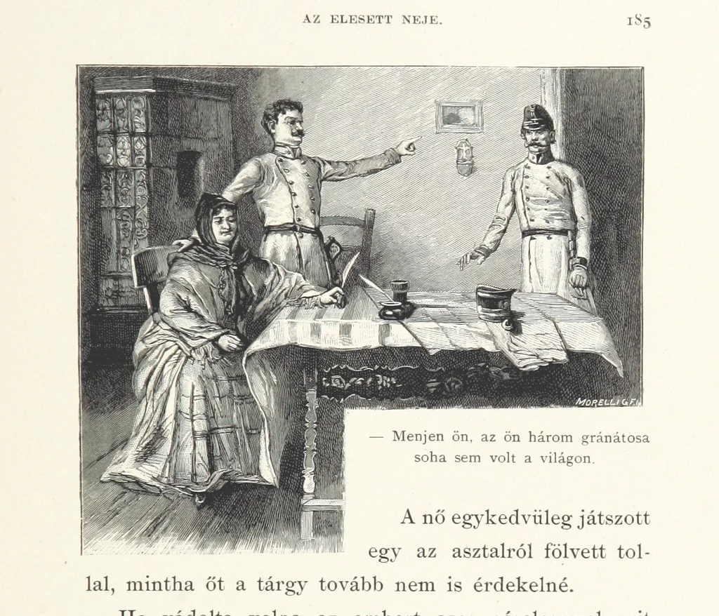 An illustration from Csataképek a magyar szabadságharczból ... Kimnach László rajzai után készült fametszetekkel. Hatodik illusztrált díszkiadás, 1899, leaf 207