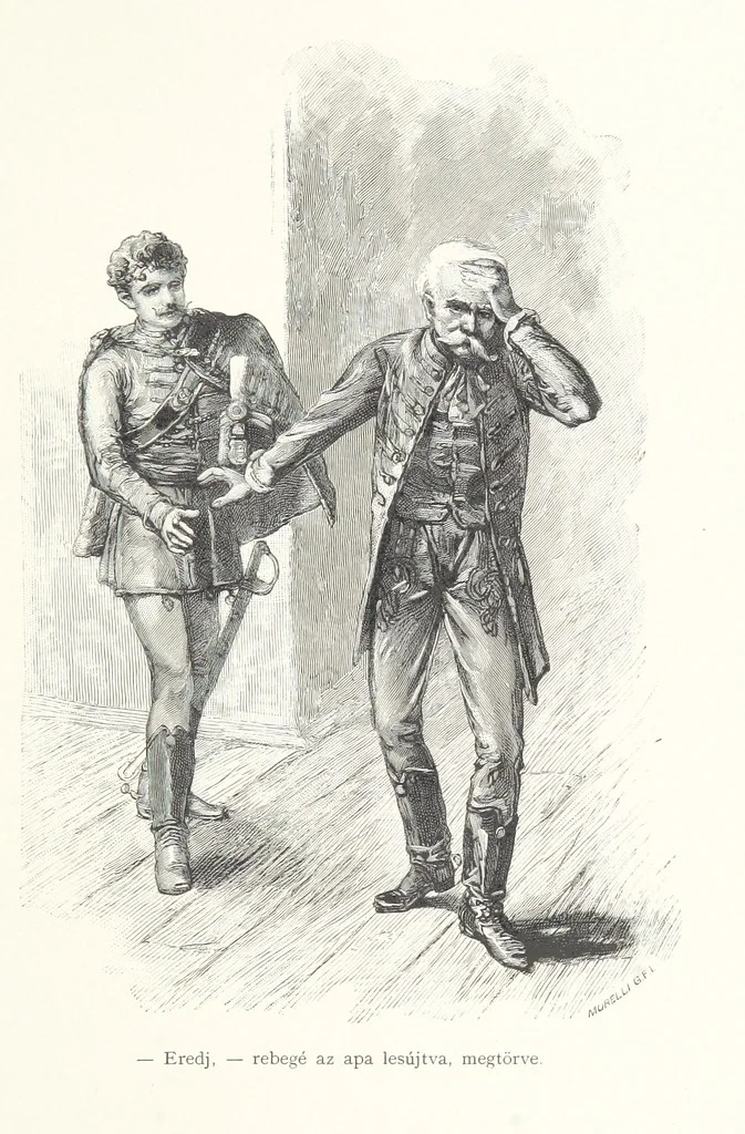 An illustration from Csataképek a magyar szabadságharczból ... Kimnach László rajzai után készült fametszetekkel. Hatodik illusztrált díszkiadás, 1899, leaf 307
