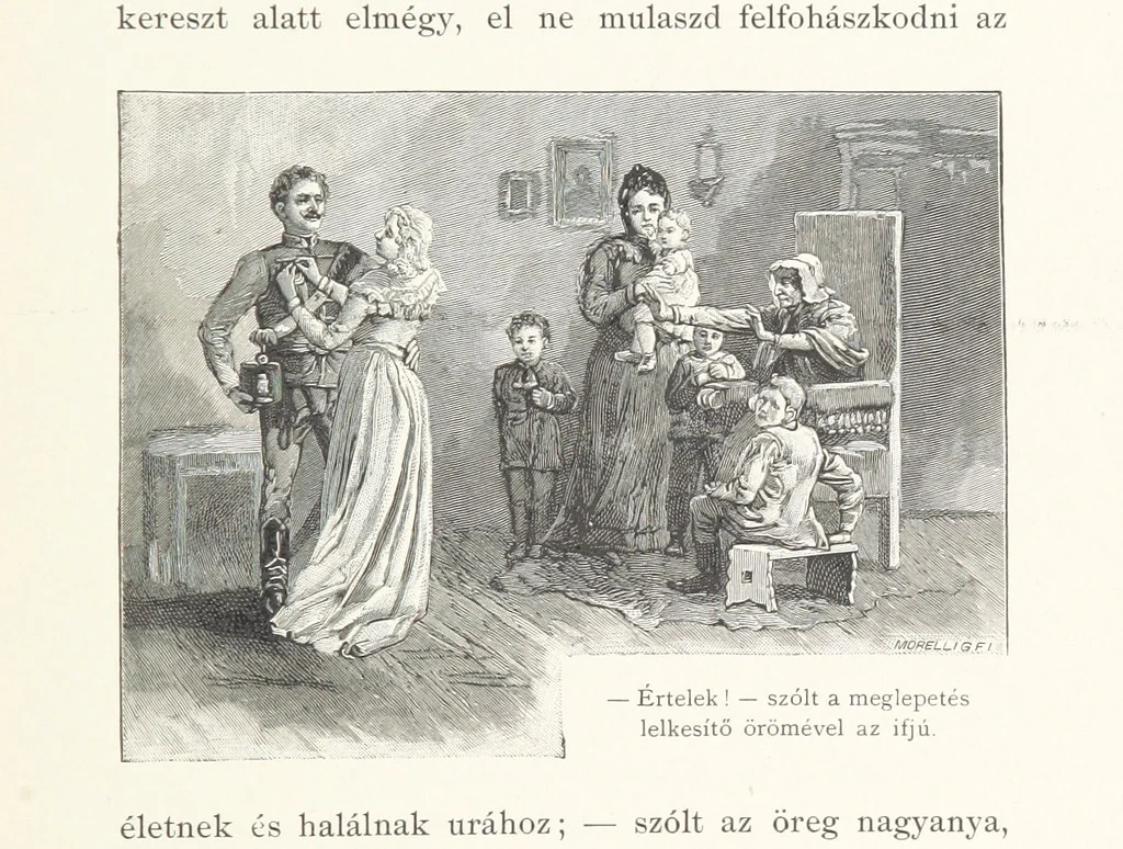 An illustration from Csataképek a magyar szabadságharczból ... Kimnach László rajzai után készült fametszetekkel. Hatodik illusztrált díszkiadás, 1899, leaf 311