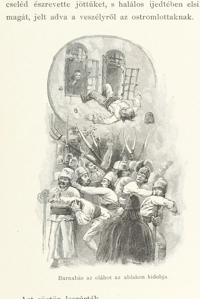 An illustration from Csataképek a magyar szabadságharczból ... Kimnach László rajzai után készült fametszetekkel. Hatodik illusztrált díszkiadás, 1899, leaf 335