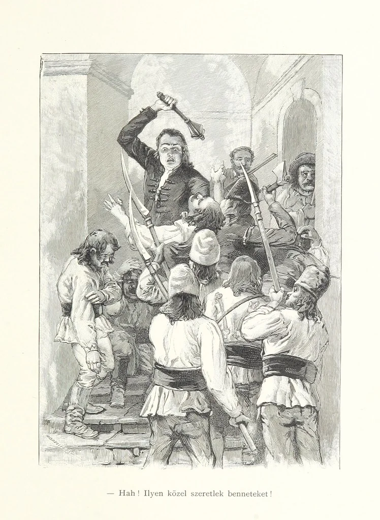 An illustration from Csataképek a magyar szabadságharczból ... Kimnach László rajzai után készült fametszetekkel. Hatodik illusztrált díszkiadás, 1899, leaf 337