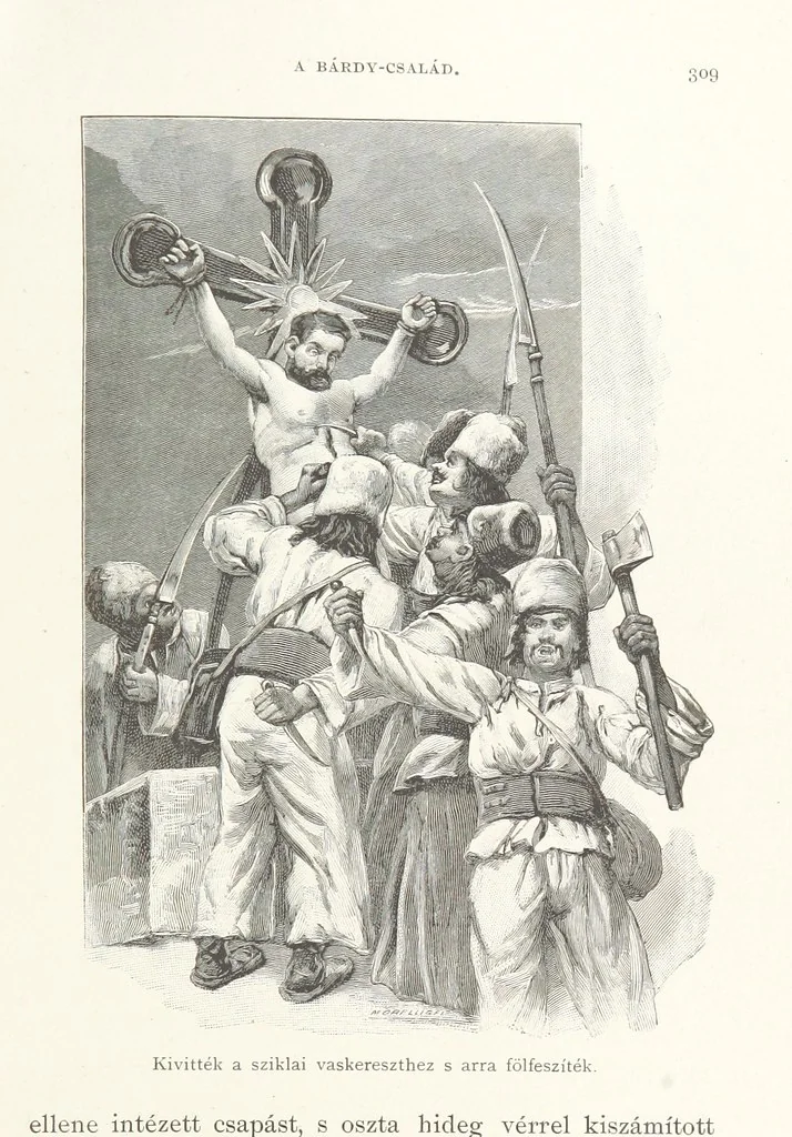 An illustration from Csataképek a magyar szabadságharczból ... Kimnach László rajzai után készült fametszetekkel. Hatodik illusztrált díszkiadás, 1899, leaf 343