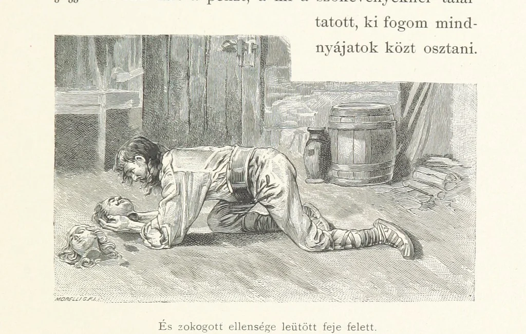 An illustration from Csataképek a magyar szabadságharczból ... Kimnach László rajzai után készült fametszetekkel. Hatodik illusztrált díszkiadás, 1899, leaf 377