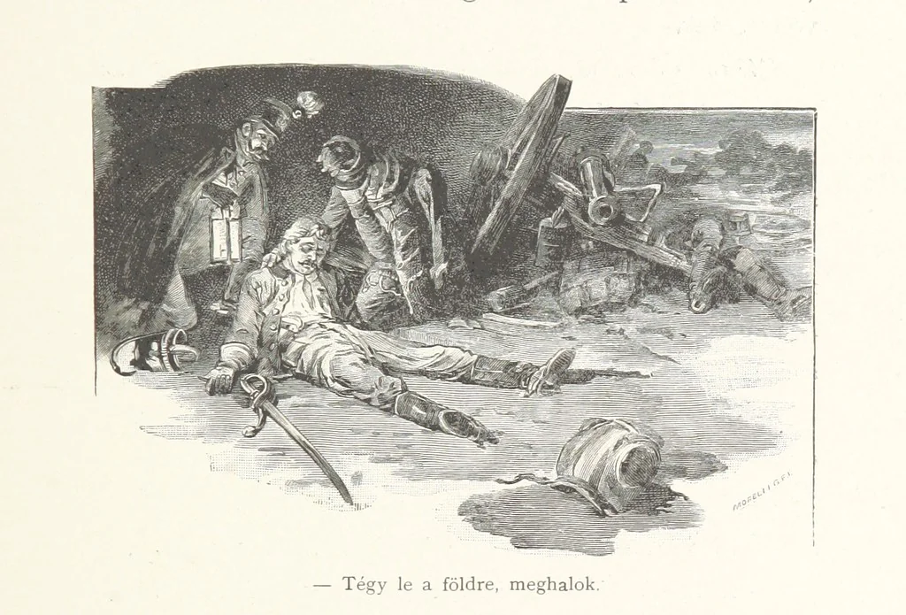 An illustration from Csataképek a magyar szabadságharczból ... Kimnach László rajzai után készült fametszetekkel. Hatodik illusztrált díszkiadás, 1899, leaf 51