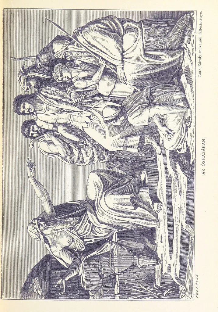 An illustration from A magyar nemzet története regényes rajzokban ... Ötödik képes kiadás, 1898, leaf 13