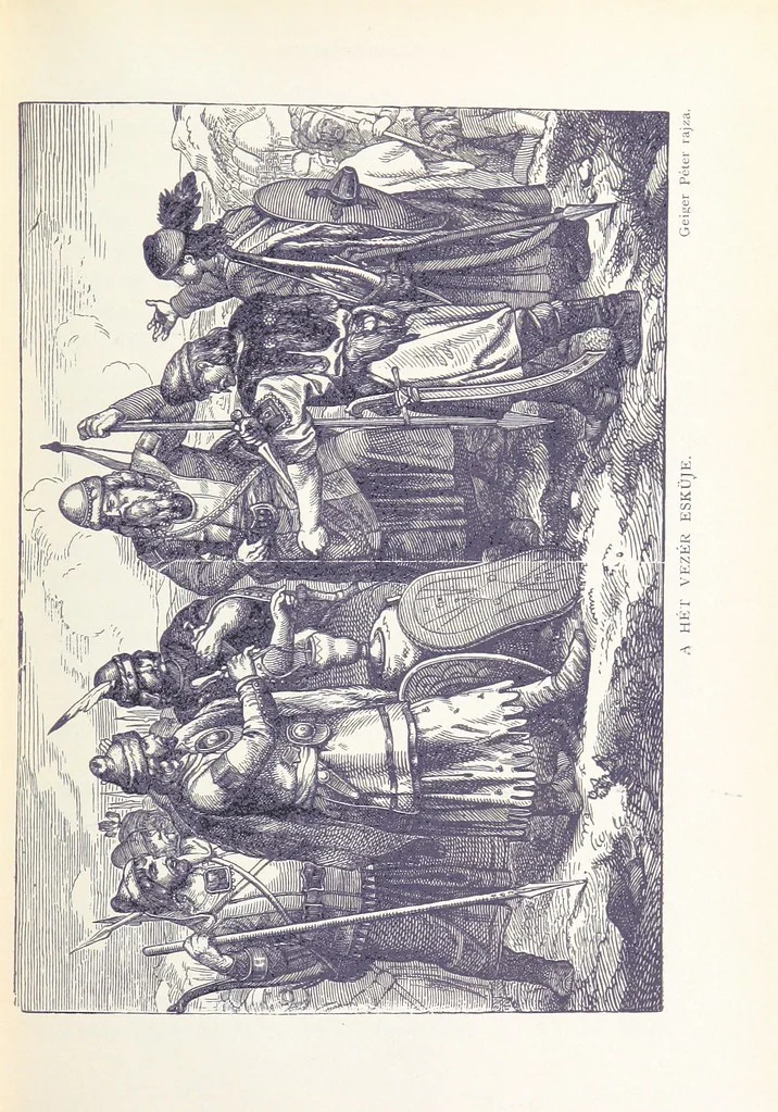 An illustration from A magyar nemzet története regényes rajzokban ... Ötödik képes kiadás, 1898, leaf 51