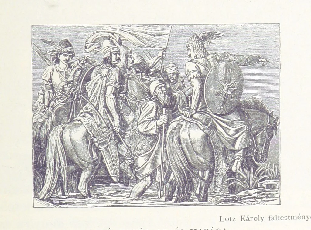 An illustration from A magyar nemzet története regényes rajzokban ... Ötödik képes kiadás, 1898, leaf 59