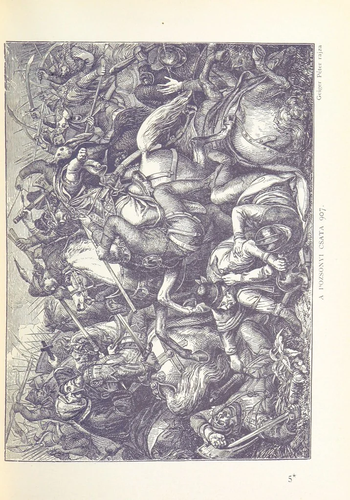 An illustration from A magyar nemzet története regényes rajzokban ... Ötödik képes kiadás, 1898, leaf 73